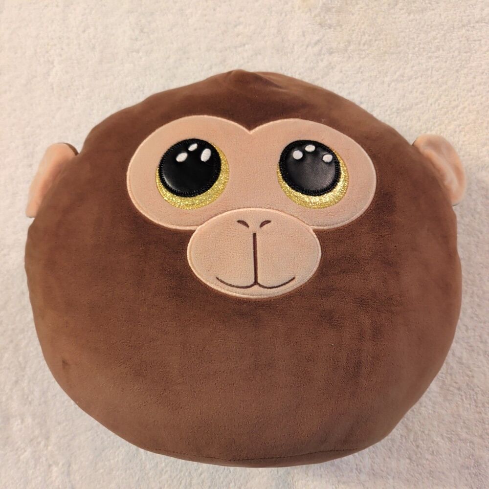 TY Squish-A-Boos Dunston the Monkey 12" Large Brown Plush